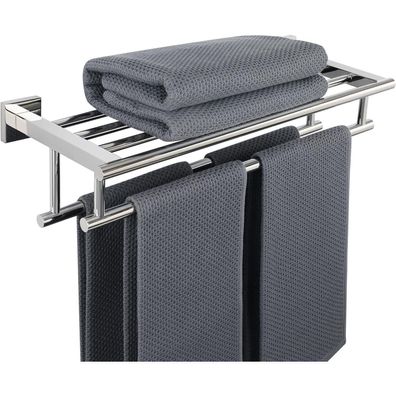 SAYAYO Handtuchhalter Wand 50cm Edelstahl Poliert mit Ablage für Bad & Küche