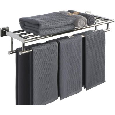 SAYAYO Handtuchhalter Wand 70cm Edelstahl Poliert mit Ablage für Bad und Küche