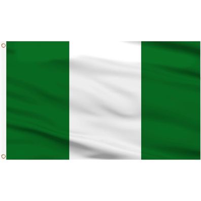 AhfuLife Nigeria Flagge 90 x 150 cm, 2 Stück Nigerische Fahne mit Messing-Ösen
