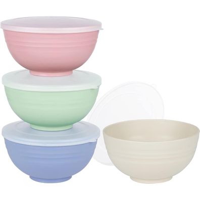 Greentainer Müslischalen mit Deckel, 4er Set, 710ml, Unbreakable Cereal Bowls