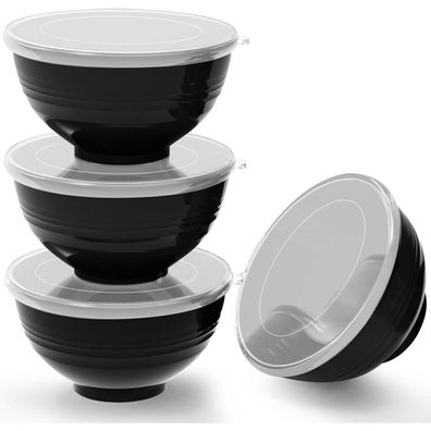 Greentainer Müslischalen 4er Set, 710ml, bruchsicher, mit Deckel, für Kinder