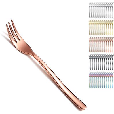 Kyraton Roségold Dessertgabeln 12 Stück 14cm Edelstahl titanbeschichtet für