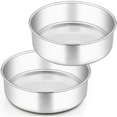 Homikit Runde Backform 2er Set, 24cm Edelstahl Kuchenform, 7cm Tief