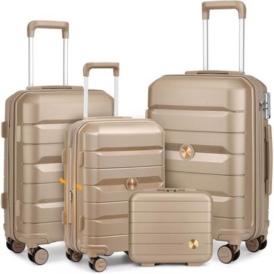 Sea choice Hartschalenkoffer Set 4-teilig S/M/L/XL, Gold, mit TSA Schloss und