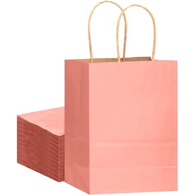 Gcardist 32 Stück Kleine Geschenk- und Partytaschen mit Griffen, Hellrosa