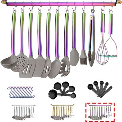 Homquen 38-teiliges Silikon Kochgeschirr Set mit Utensilienablage