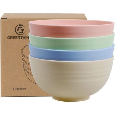 Greentainer 4er Set Müslischalen/Salatschalen 710ml | Leicht & Bruchsicher |