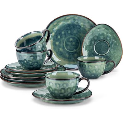 vancasso STARRY 12-teiliges Kaffeeservice aus Steingut für 4 Personen, Moyen