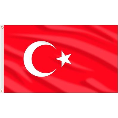 AhfuLife Türkei Flagge 90 x 150 cm, 2 Stück Türkische Nationalflagge mit