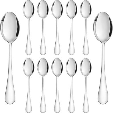 HaWare 12 Stück Edelstahl Esslöffel Set, 20.3cm Elegantes Tafellöffel