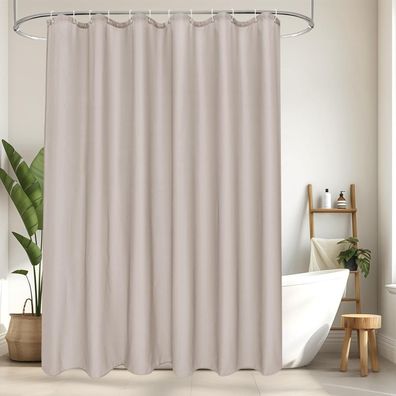 EurCross Duschvorhang 180x180 cm Sandfarben Textil Wasserdicht Schnell