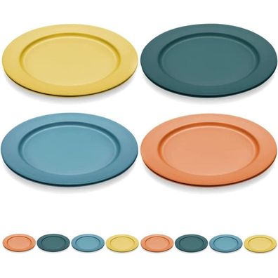 Kyraton 10 Zoll Kunststoffteller Set (8 Stück) - Spülmaschinenfest