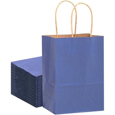 Gcardist 32 Stück Kleine Geschenk- und Partytaschen mit Griffen, Tiefblau