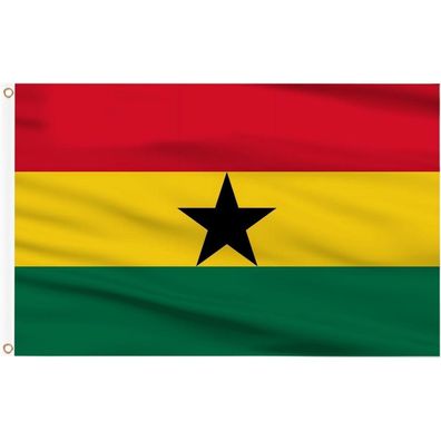 AhfuLife Ghana Flagge 150x90cm, 2 Stück Ghanaische Fahne mit Messing-Ösen für
