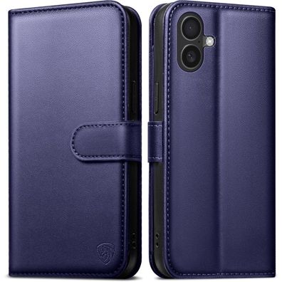 EASDNB Handyhülle für iPhone 16 Plus, Leder Klapphülle mit 6 Kartenfächern