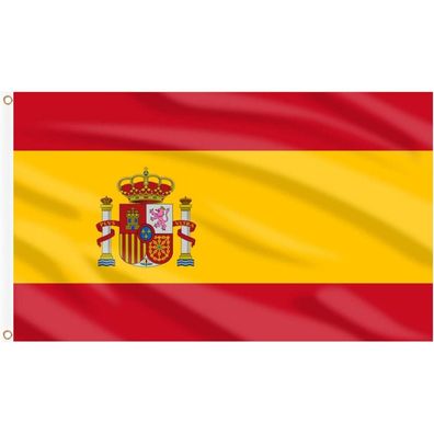 AhfuLife Spanien Flagge 150x90 cm, 4 Stück Spanische Fahne mit Messing-Ösen für