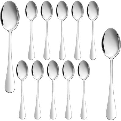 HaWare 12er Set Teelöffel, 14cm Edelstahl Kaffeelöffel, Dessertlöffel