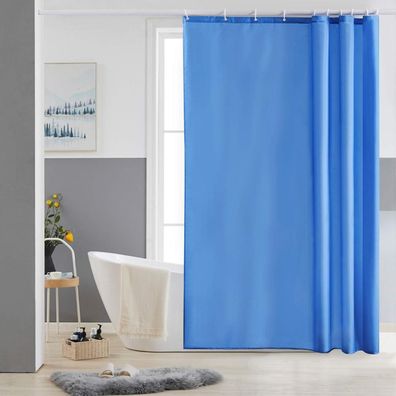 Furlinic Schmaler Duschvorhang 150x180 cm Blau, Polyester Stoff