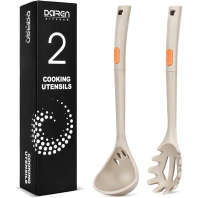 DaiRen Kitchen Silikon-Nudelgabel und Schöpflöffel-Set, antihaftbeschichtet