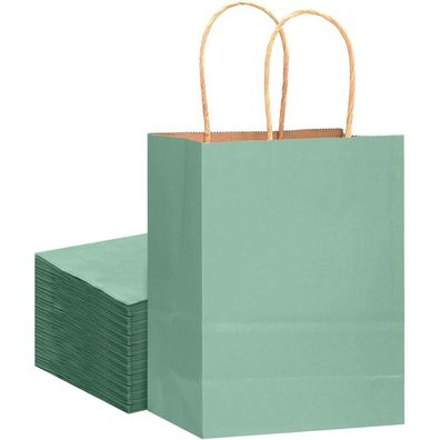 Gcardist 32 Stück Kleine Geschenk- und Partytaschen mit Griffen, Hellblau