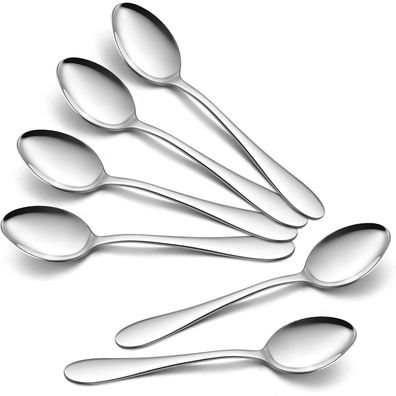 HaWare Kaffeelöffel Set, 6 Stück Edelstahl Teelöffel, 13,5cm, Hochglanzpoliert