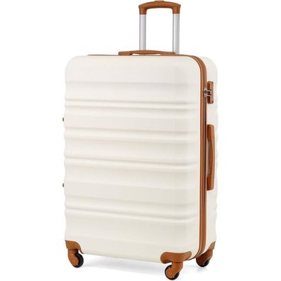 Coolife Hartschalen-Koffer Trolley mit TSA-Schloss, 4 Rollen, Großer Koffer