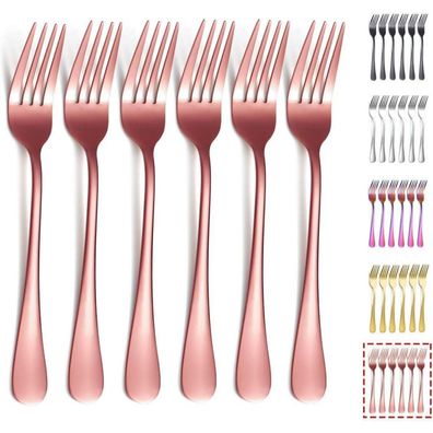 Kyraton Edelstahl Tafelgabeln 6er Set, 20.8cm, Rotgold Titanbeschichtung