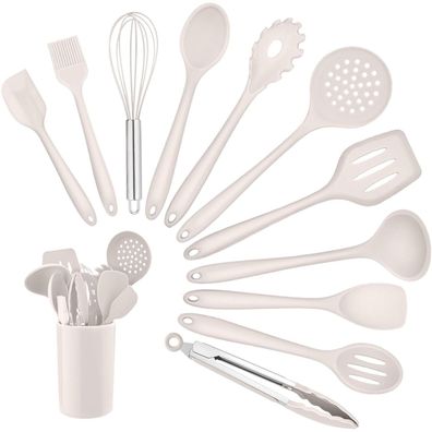 Homikit Küchenhelfer Set, 12-teilig, Silikon Kochutensilien, Hitzebeständig