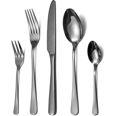 Lazahome Besteck Set 30-teilig für 6 Personen, Edelstahl Spiegelpoliert
