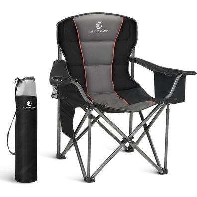 LET'S CAMP Übergroßer Campingstuhl Klappstuhl bis 200kg mit Getränkehalter und