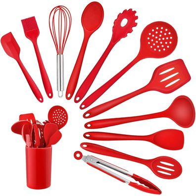 Homikit Küchenhelfer Set, 12-teilig, Silikon Kochutensilien, Hitzebeständig