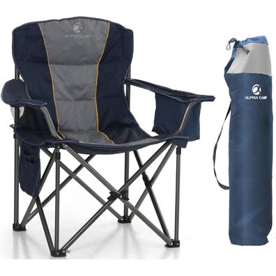 LET'S CAMP Übergroßer Klappstuhl mit Getränkehalter und Kühltasche, belastbar
