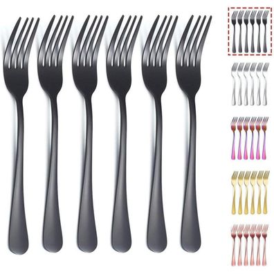 Kyraton Edelstahl Gabeln 6er Set, 20.8cm, schwarze Titanbeschichtung