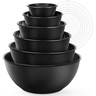 Greentainer 12-teiliges Salatschüssel Set mit Deckel, stapelbare Rührschüsseln
