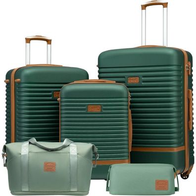 Coolife 5-teiliges Koffer-Set: S+M+L + Reisetasche | ABS Hartschale