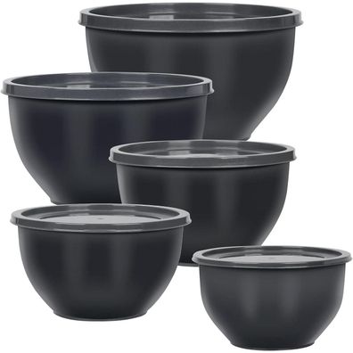 Greentainer Salatschüssel Set mit Deckel, Rührschüsseln aus Kunststoff