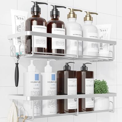 Kitsure Duschablage ohne Bohren (2 Stück) - Rostfreier Edelstahl Organizer für