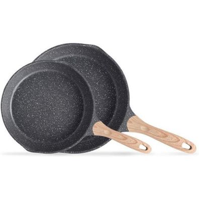 JEETEE Pfannenset 2-teilig (20cm, 26cm) - Induktion geeignet, geschmiedetes