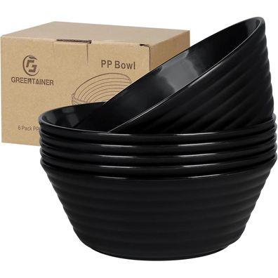 Greentainer Große Müslischalen 6er Set, 1055ml bruchfest, Kunststoff