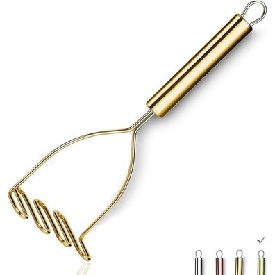 Homquen Gold Kartoffelstampfer aus Edelstahl mit Titan-Vergoldung