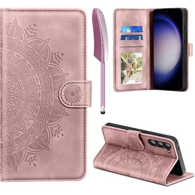 EASDNB Lederhülle für Samsung Galaxy S23 5G, Flip Wallet Case mit Kartenfach