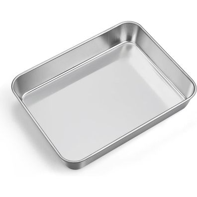 Teamfar Edelstahl Backblech, rechteckige Auflaufform 23,8x18x5cm, tief, für