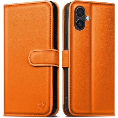EASDNB Handyhülle für iPhone 16 Plus, Leder Klapphülle mit 6 Kartenfächern