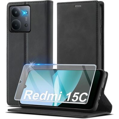 Ailicici Hülle für Xiaomi Redmi 15C 4G/5G mit RFID Blocker Lederoptik