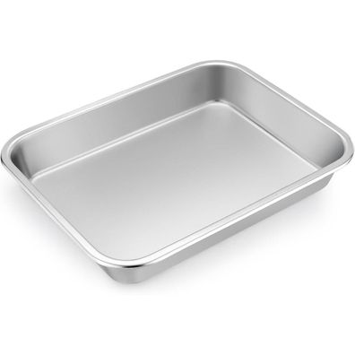 Teamfar Backblech Edelstahl Rechteckig 27 x 21 x 4,5cm - Vielseitig