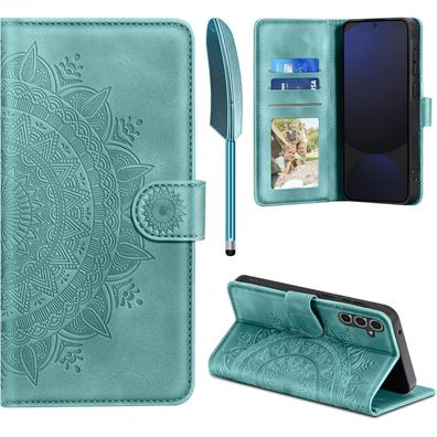 EASDNB Handyhülle für Samsung Galaxy S24 FE, Premium PU Leder Flip Wallet