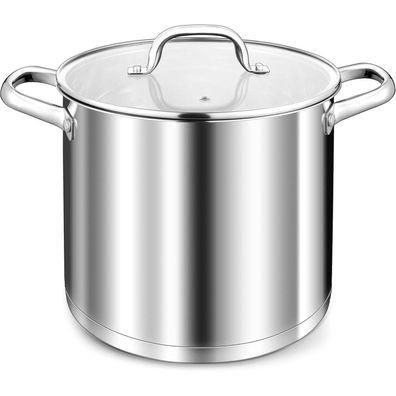 Teamfar 10L Kochtopf aus Edelstahl mit 3-Lagen Boden, Induktion geeignet, inkl