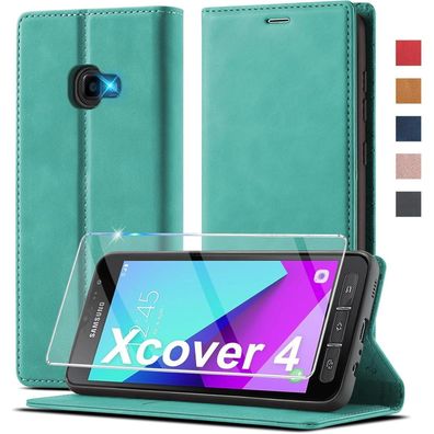 Ailicici Handyhülle für Samsung Galaxy Xcover 4/4s, Klappbar Flip Lederoptik