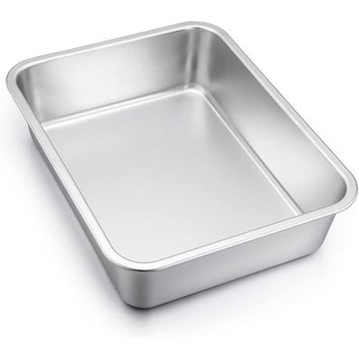 Joyfair Edelstahl Auflaufform Rechteckig 27x21x8 cm - Perfekt für Lasagne
