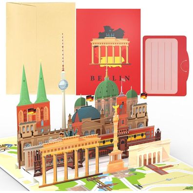 Joyoldelf Berlin Pop Up Karte, 3D Geschenkkarte für Berlin Reise